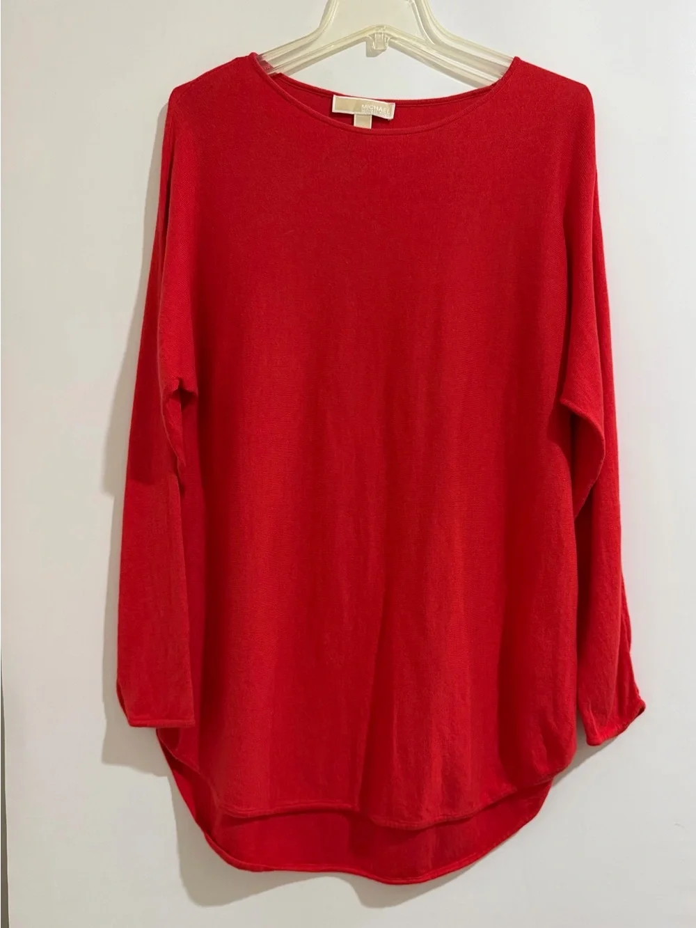 Michael Kors Orange Red Tunic  Round Neck Long Sleeves Size X-Large